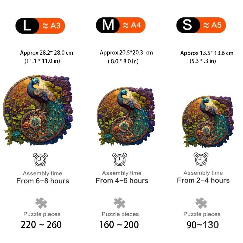 Peacock Wood Puzzle Variety Of Special Shapes Creative For Boys And Girls