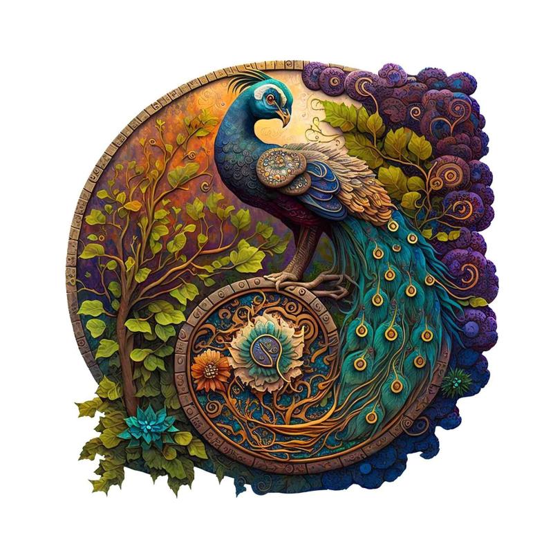 Peacock Wood Puzzle Variety Of Special Shapes Creative For Boys And Girls