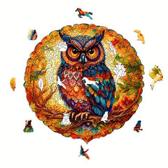 Colorful Owl Wooden Jigsaw Puzzle Animal Shape Wood Puzzle