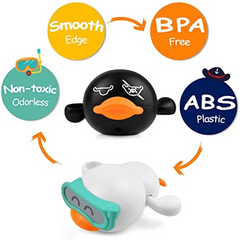 4 Pcs Baby Bath Toys Floating Wind Up Kids Bathtub Toys Boys Girls Gift