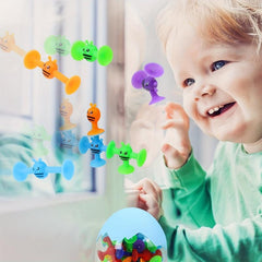 32pcs Suction Cup Toys With Eggshell Storage Baby Sensory Toys