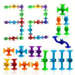 32pcs Suction Cup Toys With Eggshell Storage Baby Sensory Toys