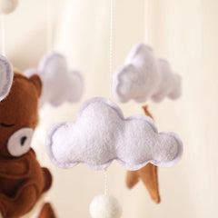 Baby Rattles Felt Cartoon Bear Hanging Bed Bell Mob