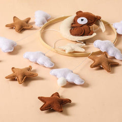Baby Rattles Felt Cartoon Bear Hanging Bed Bell Mob