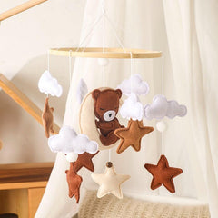 Baby Rattles Felt Cartoon Bear Hanging Bed Bell Mob