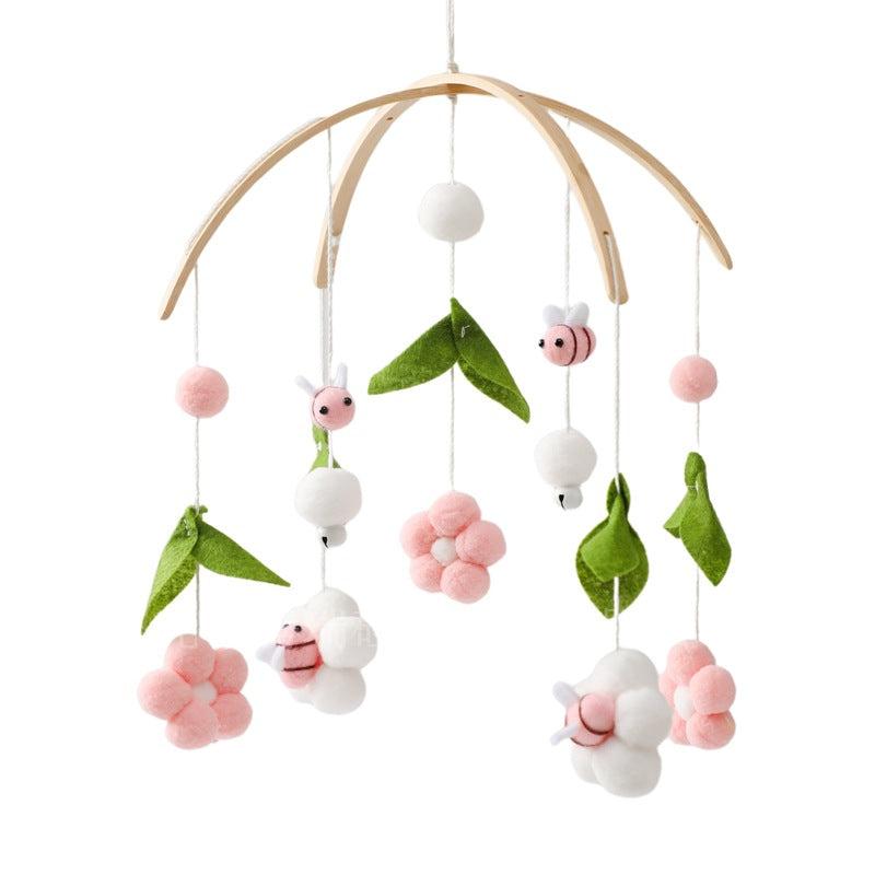 Baby Rattles Felt Cartoon Bear Hanging Bed Bell Mob