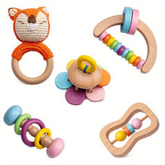 Wooden Shaking Bell Puzzle Set for Baby Growth