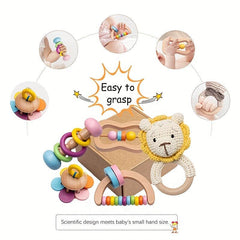 Wooden Shaking Bell Puzzle Set for Baby Growth