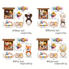 Wooden Shaking Bell Puzzle Set for Baby Growth