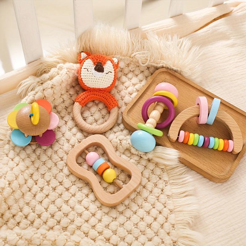 Wooden Shaking Bell Puzzle Set for Baby Growth
