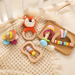 Wooden Shaking Bell Puzzle Set for Baby Growth
