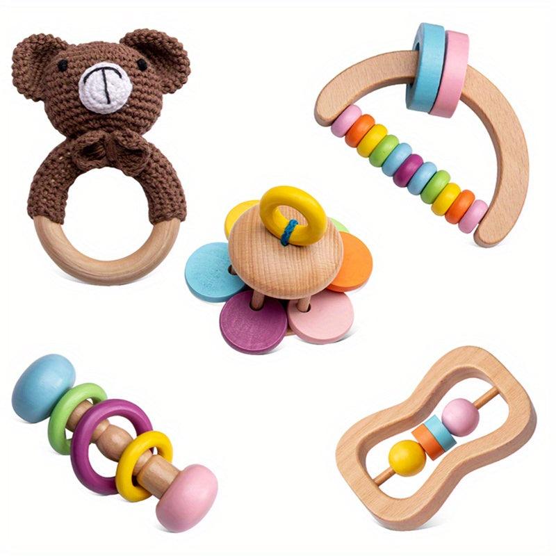 Wooden Shaking Bell Puzzle Set for Baby Growth