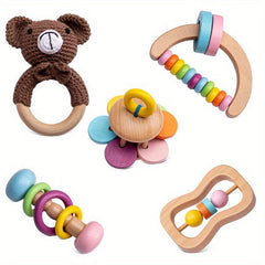 Wooden Shaking Bell Puzzle Set for Baby Growth