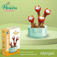 Mini Flower Building Blocks Desktop Succulent Ornaments DIY Children's Toy