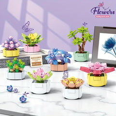 Mini Flower Building Blocks Desktop Succulent Ornaments DIY Children's Toy