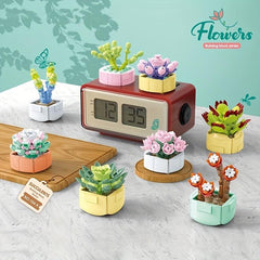 Mini Flower Building Blocks Desktop Succulent Ornaments DIY Children's Toy