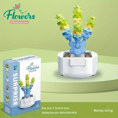 Mini Flower Building Blocks Desktop Succulent Ornaments DIY Children's Toy