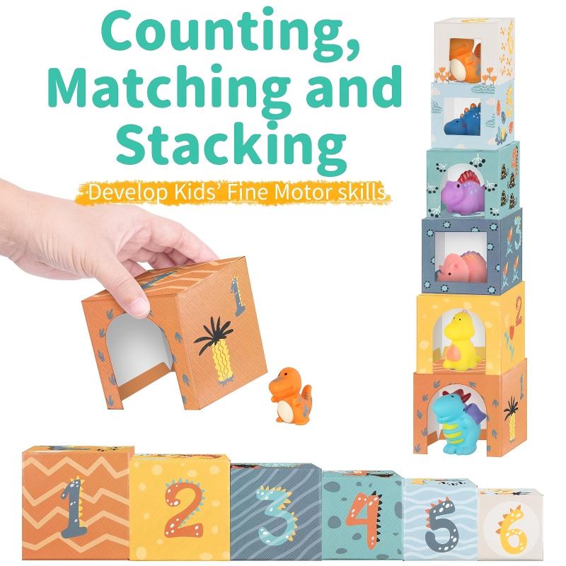 Dino Sorting & Stacking Toys for Toddlers & Babies