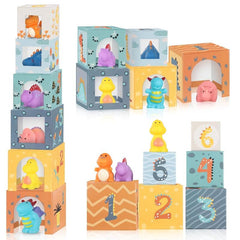 Dino Sorting & Stacking Toys for Toddlers & Babies