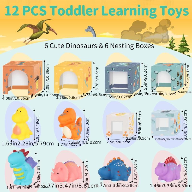 Dino Sorting & Stacking Toys for Toddlers & Babies