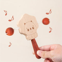 Beech Baby Rattle Dinosaur Set Teething Ring Log Rattle Car Toy