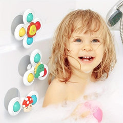 3pcs Suction Cup Spinning Toys for Babies - Stress Relief, Hand-Eye Coordination