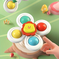 3pcs Suction Cup Spinning Toys for Babies - Stress Relief, Hand-Eye Coordination