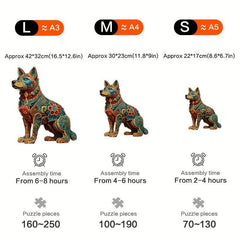 Wooden Carving Dog Puzzle Animal Jigsaw Puzzle Adult Decompression