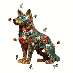Wooden Carving Dog Puzzle Animal Jigsaw Puzzle Adult Decompression