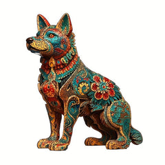 Wooden Carving Dog Puzzle Animal Jigsaw Puzzle Adult Decompression