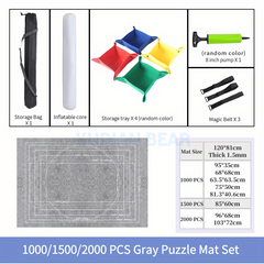 Puzzle Mat Roll Up 1000 Pieces Portable Pad with Sorting Trays