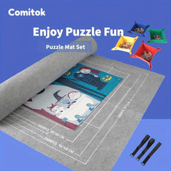 Puzzle Mat Roll Up 1000 Pieces Portable Pad with Sorting Trays