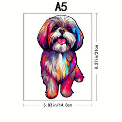 Dog Wooden Puzzles Unique Shape Maternal Love For Adults And Children