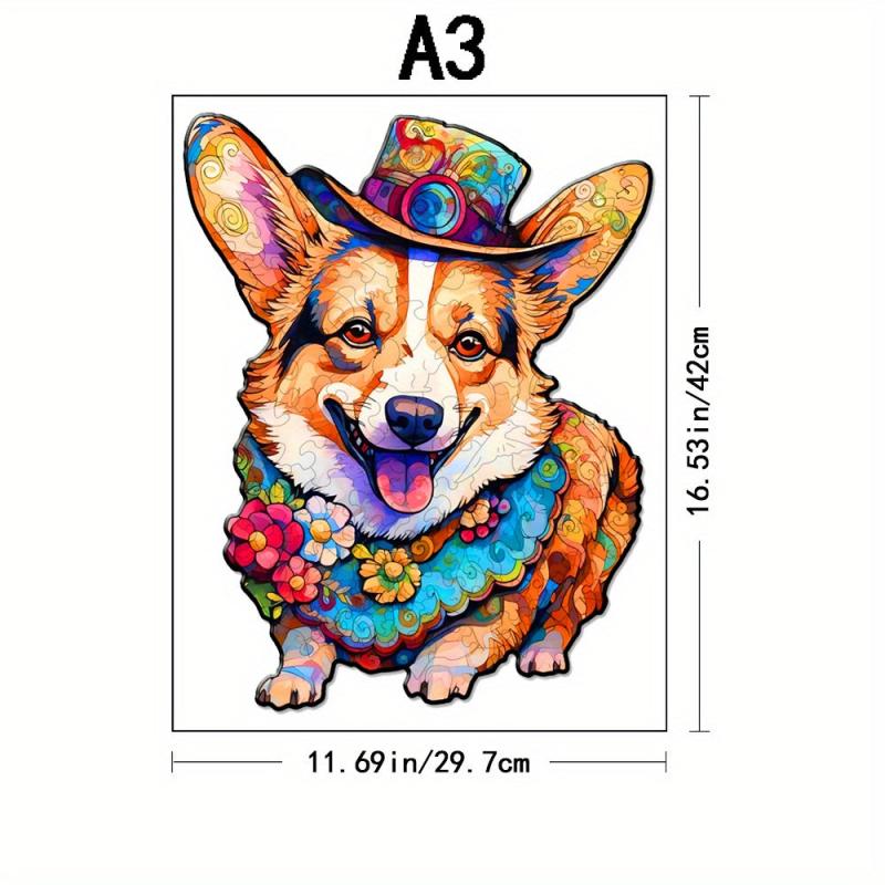 Dog Wooden Puzzles Unique Shape Maternal Love For Adults And Children