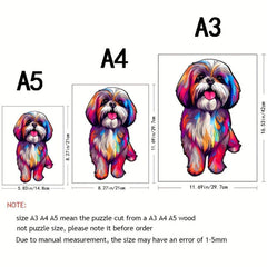 Dog Wooden Puzzles Unique Shape Maternal Love For Adults And Children