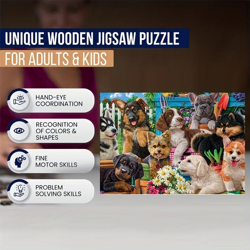 Dog Home Wooden Puzzle Jigsaw for Adults and Kids
