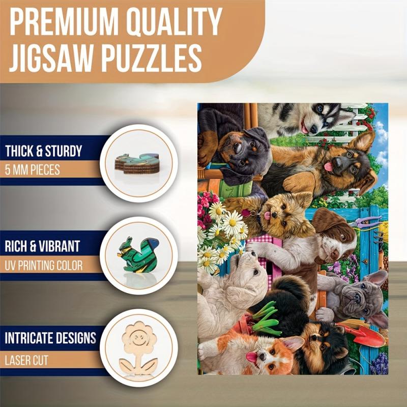 Dog Home Wooden Puzzle Jigsaw for Adults and Kids