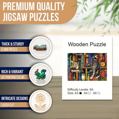 Wooden Jigsaw Puzzle - Sleeping Cat Creative Challenge for Adults