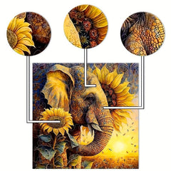Sunflower Elephant Wooden Puzzle Creative Funny Gift Ornament