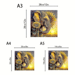 Sunflower Elephant Wooden Puzzle Creative Funny Gift Ornament