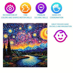 Landscape Painting Wooden Jigsaw Puzzle Family Game