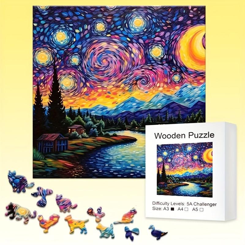 Landscape Painting Wooden Jigsaw Puzzle Family Game