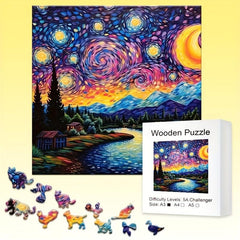 Landscape Painting Wooden Jigsaw Puzzle Family Game