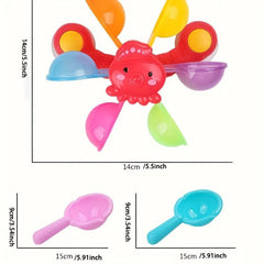 Baby Pinwheel Bath Toy Summer Water Play 2 Scoops Fun Baby Shower Toys