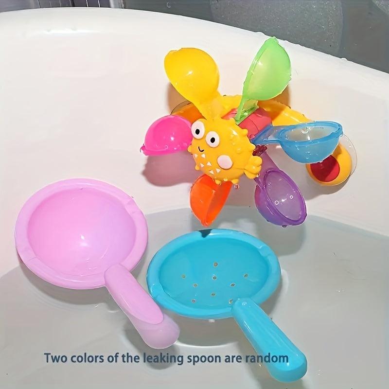 Baby Pinwheel Bath Toy Summer Water Play 2 Scoops Fun Baby Shower Toys