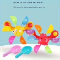 Baby Pinwheel Bath Toy Summer Water Play 2 Scoops Fun Baby Shower Toys