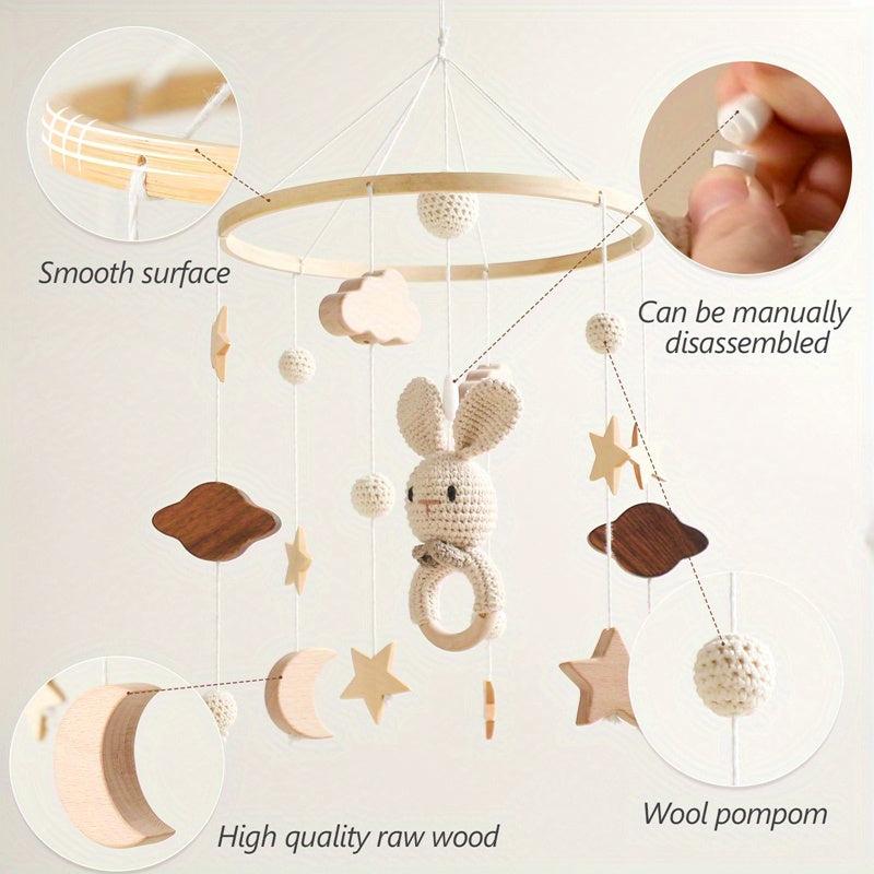 Baby Cloud Rattle Crib Mobile Musical Box - Toddler Carousel Musical Toy Gift