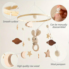 Baby Cloud Rattle Crib Mobile Musical Box - Toddler Carousel Musical Toy Gift