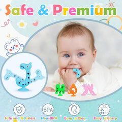 Baby Suction Cup Toys Bath Toys 24Pcs Alphabet Suckers With Dinosaur Eggshell