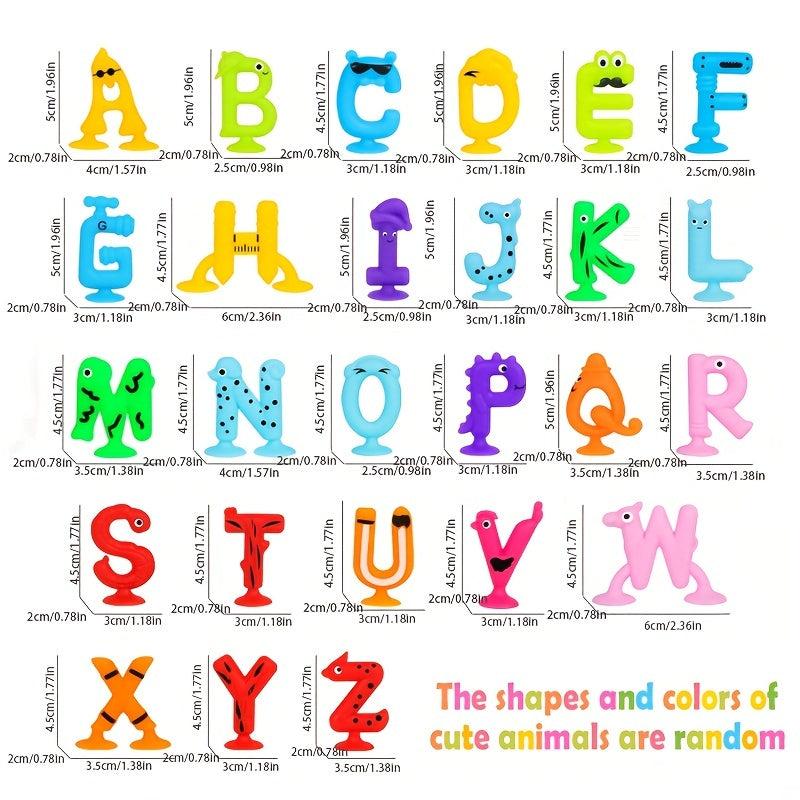Baby Suction Cup Toys Bath Toys 24Pcs Alphabet Suckers With Dinosaur Eggshell